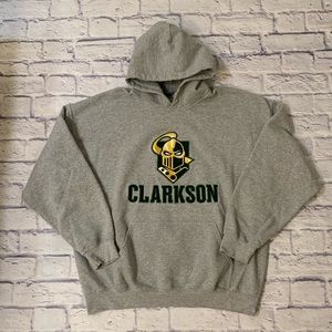 Clarkson University Golden Knights Grey Embroidered Hoodie Sweatshirt Size XL